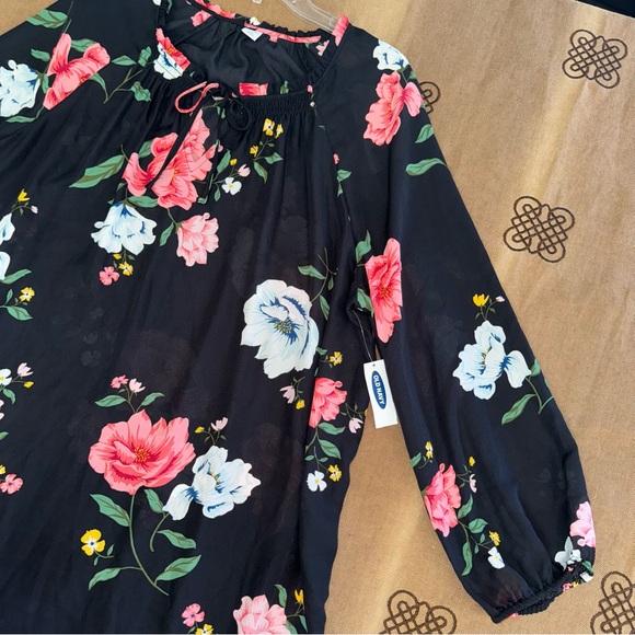 Old Navy NWT! V302842 Long Sleeve Versatile Dress In Black Floral Size XXL - Picture 5 of 16